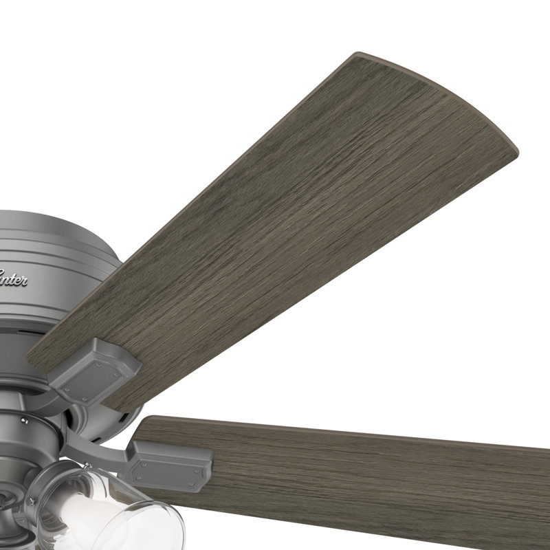 Matte Silver 52" Low Profile Ceiling Fan with LED Light
