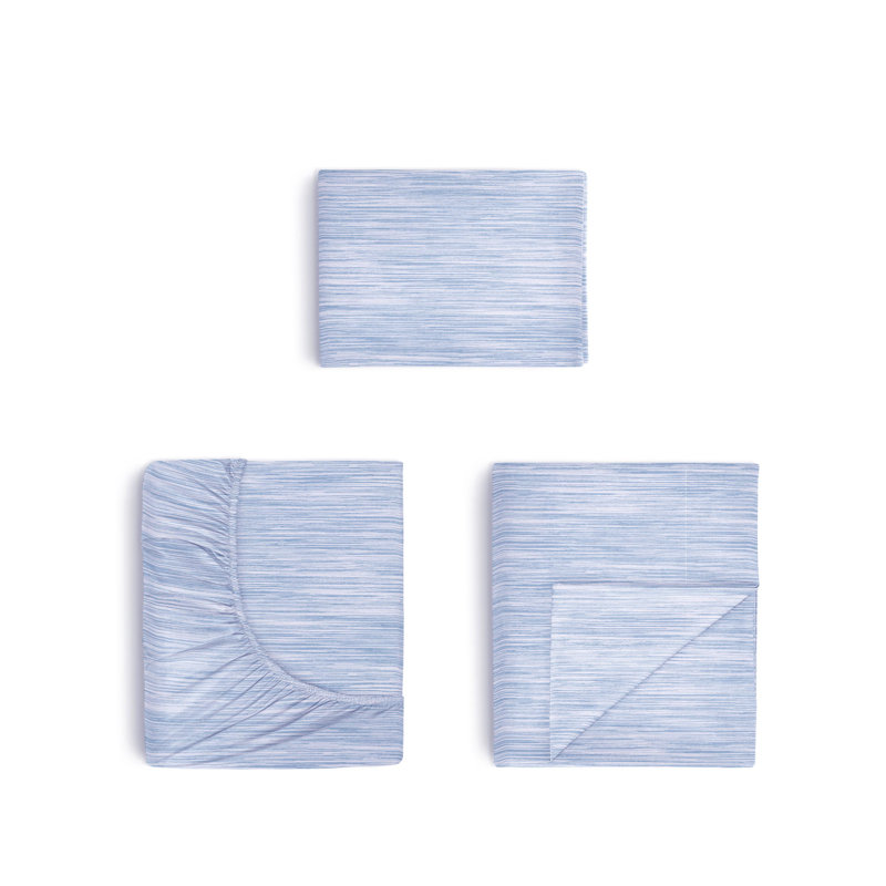 Southern Tide Distressed Stripe Twin Blue Sheet Set, Twin Sheet Set with 1 Pillowcase
