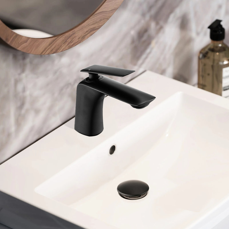 Matte Black Bathroom Tap, Single Handle Brass Faucet With Rust Finish For Sink And Washbasin Faucet, Hole Temperature Cabinet
