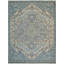 Blue Hand-Knotted Wool Floral Symmetry Geometric Modern Contemporary Carpet Rug-502212512