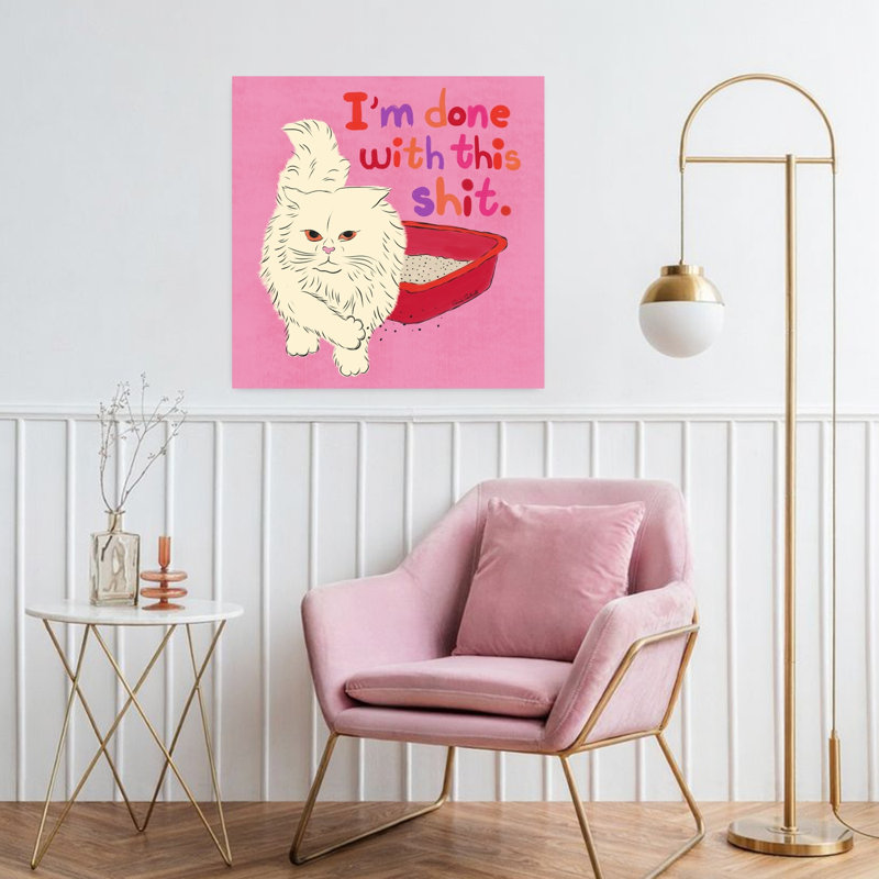 Art contemporain rétro, art de chat, H 32 po x l 32 po