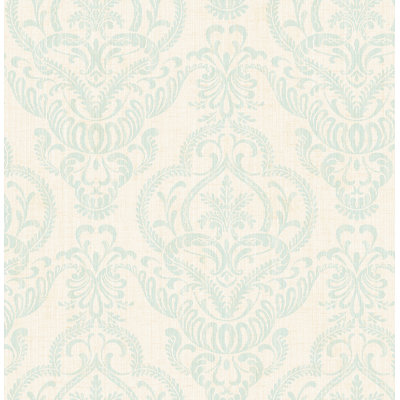 Seabrook Designs Alabaster & Tiffany Marcellette Damask Unpasted Wallpaper