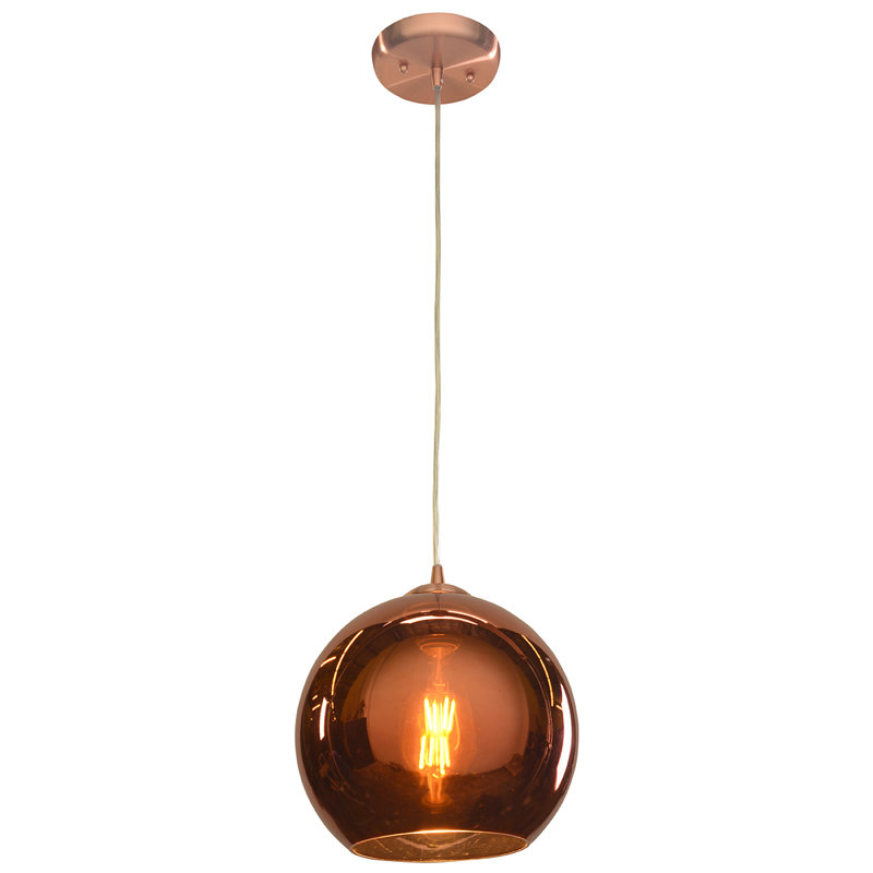 Luminaire suspendu sphère 1 lumière Oldenburg, H 10 po x l 10 po x P 10 po
