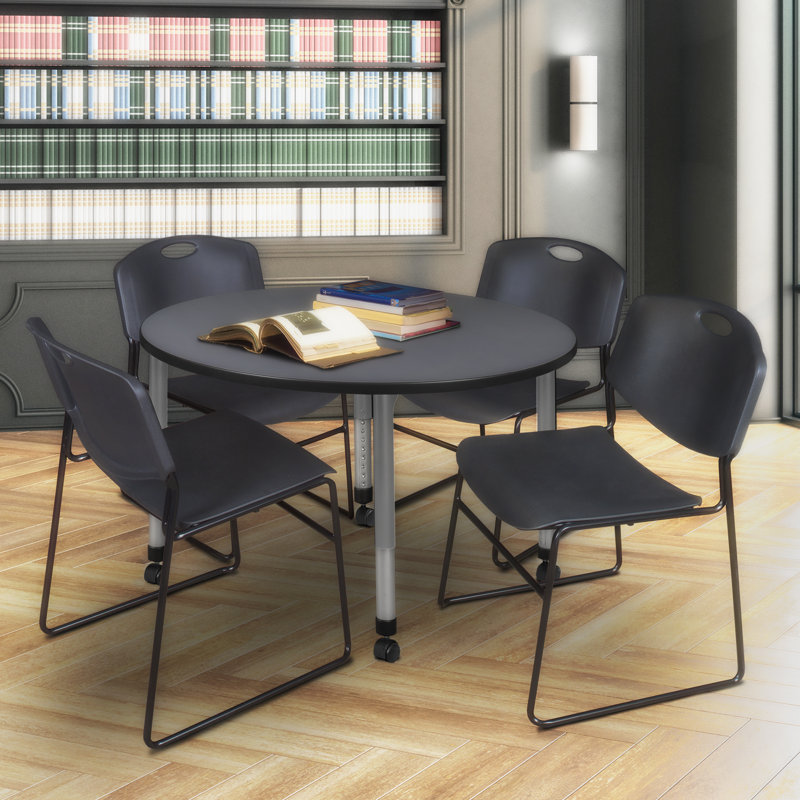 Kee Mobile 61" L Breakroom Table, Gray, 34" H x 42" L x 42" W