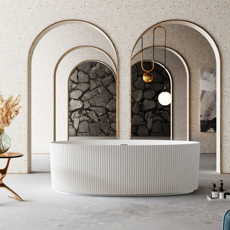 67'' x 33.5'' Freestanding Soaking Acrylic Bathtub