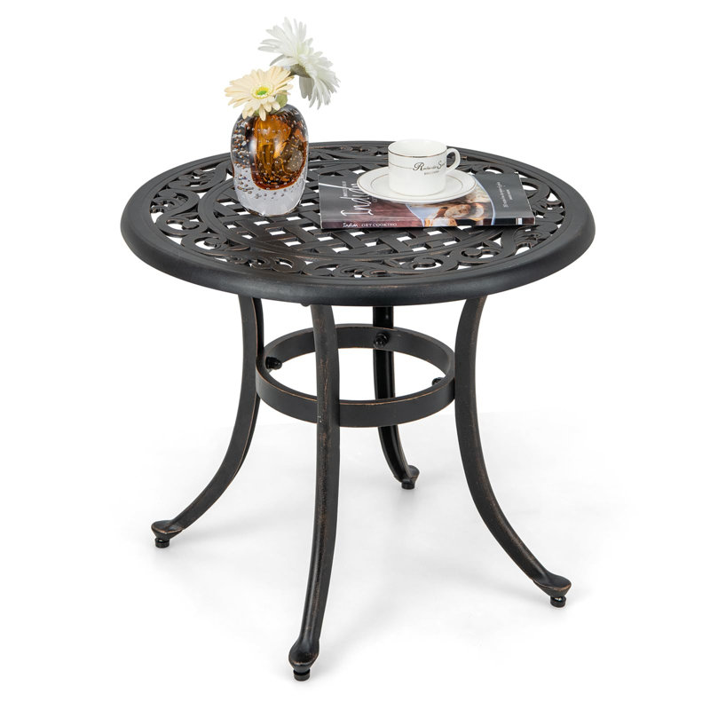 Round Metal Outdoor Chat Table , 60cm cm W 60cm cm D