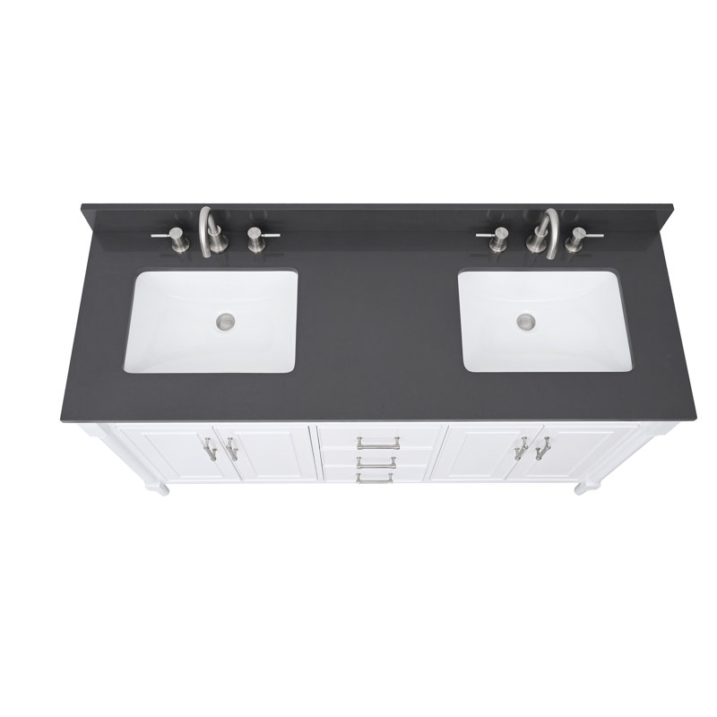 61'' W Double Vanity Top, Ural Gray