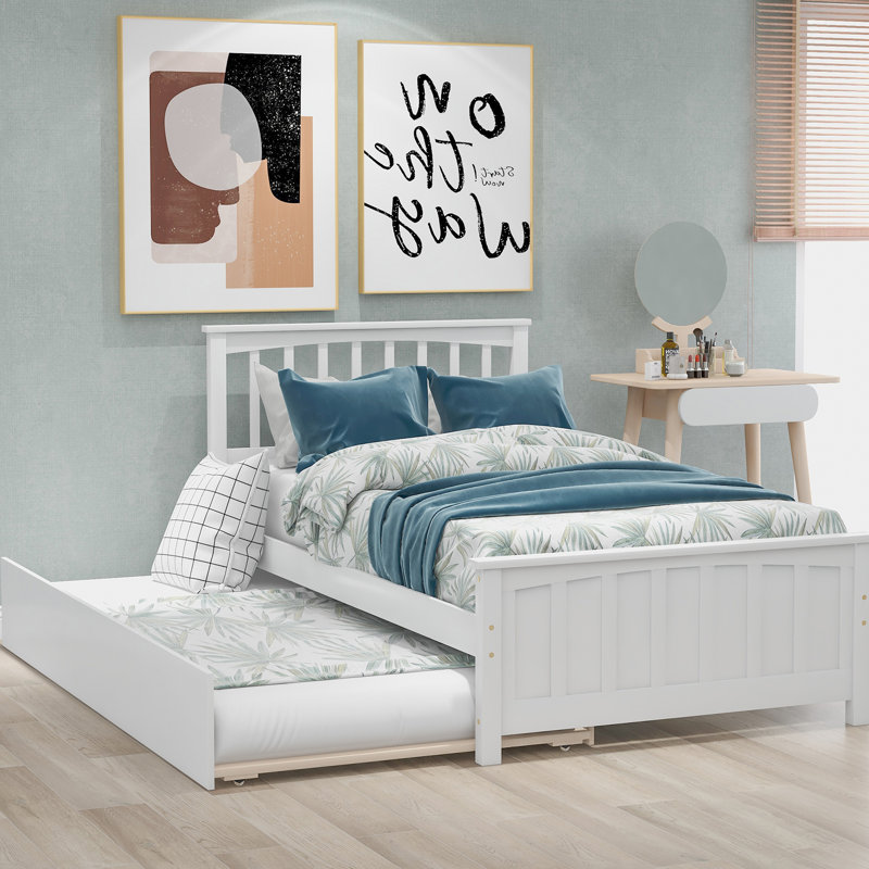 Kids Twin with Trundle, White