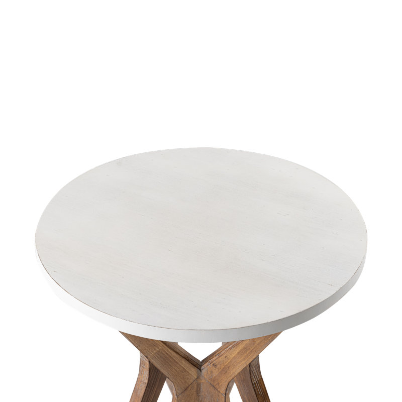 Sevenoaks Farmhouse Crossed Legs Round End Table
