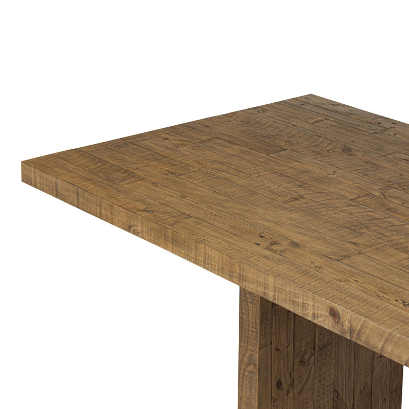 Matthes Solid Wood Dining Table, Aged Black Pine