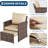 5 Piece Wicker Patio Furniture Set With Side Table,Outdoor Patio Chair With Ottoman