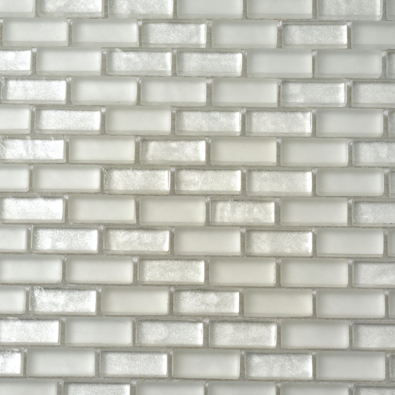 Glacier White Glass Mosaic Tile