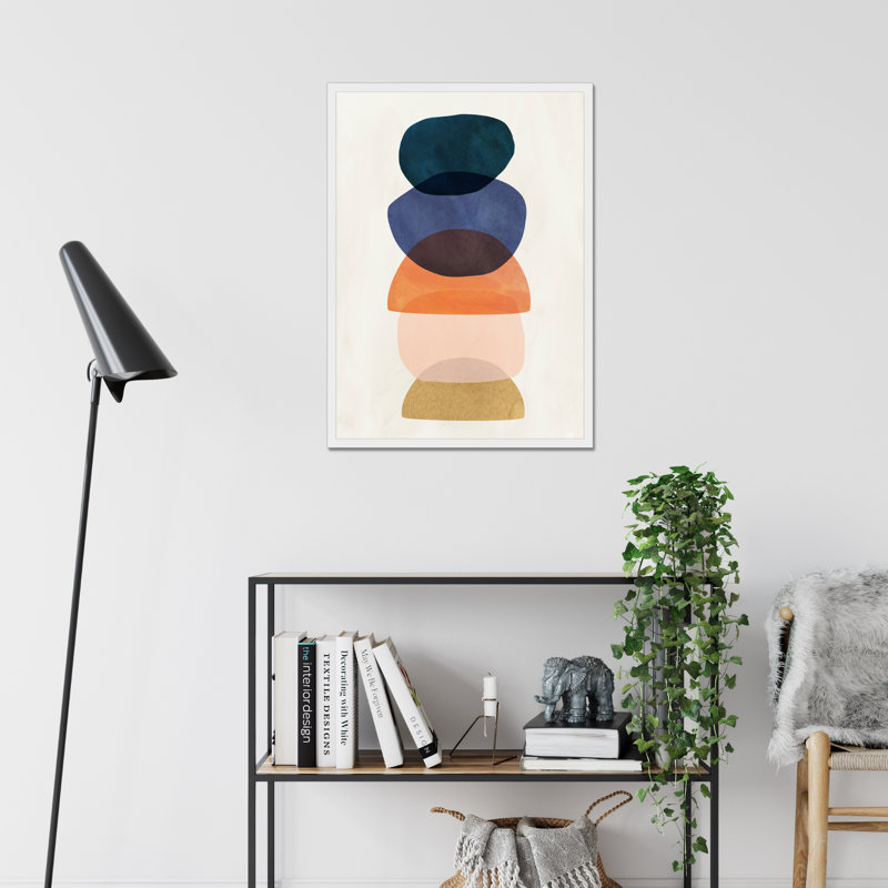 Mod Pods I by Victoria Borges - Painting, 50cm H x 34cm W x 2.3cm D, White Framed Paper Print