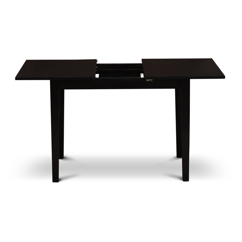 Ensemble de table de salle à manger noire, 3 pièces: 1 table, 2 chaises