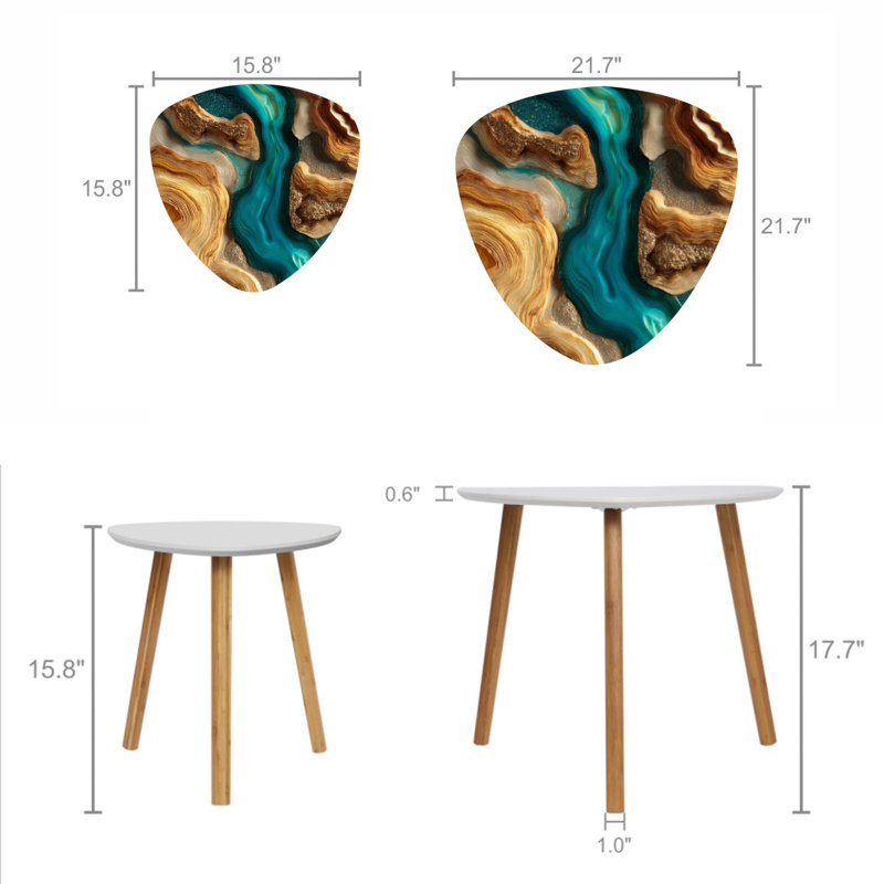Ensemble de 2 tables basses gigognes Triangle