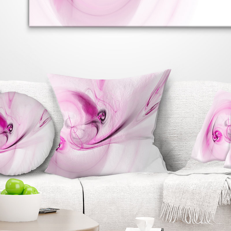 Spirale nébuleuse espace magenta - coussin abstrait imprimé, 16 po x 16 po, Carré, Mauve
