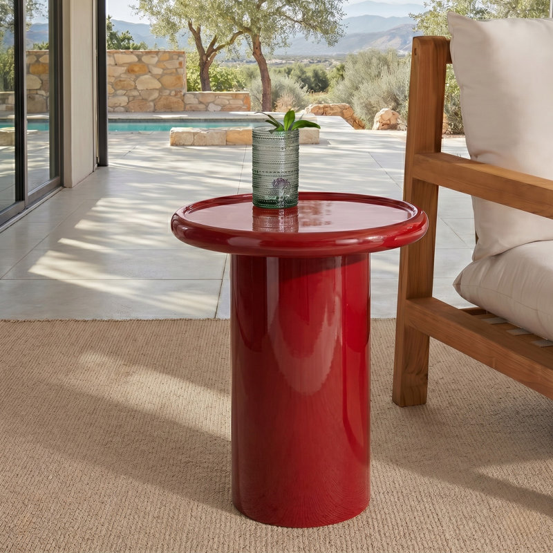 Latricia Rd Concrete Accent Table, Rouge
