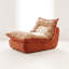 Canapé-lit WOWMAX, fauteuil inclinable à dossier fixe, revêtement en velours doux, terre cuite