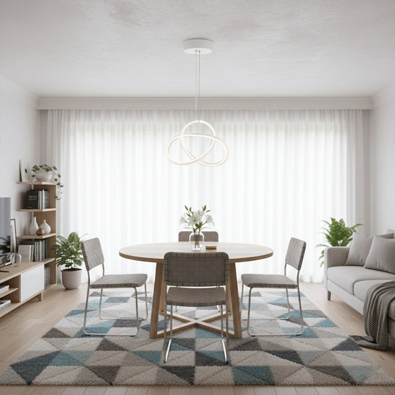 Lustre contemporain DEL Infinity, Blanc