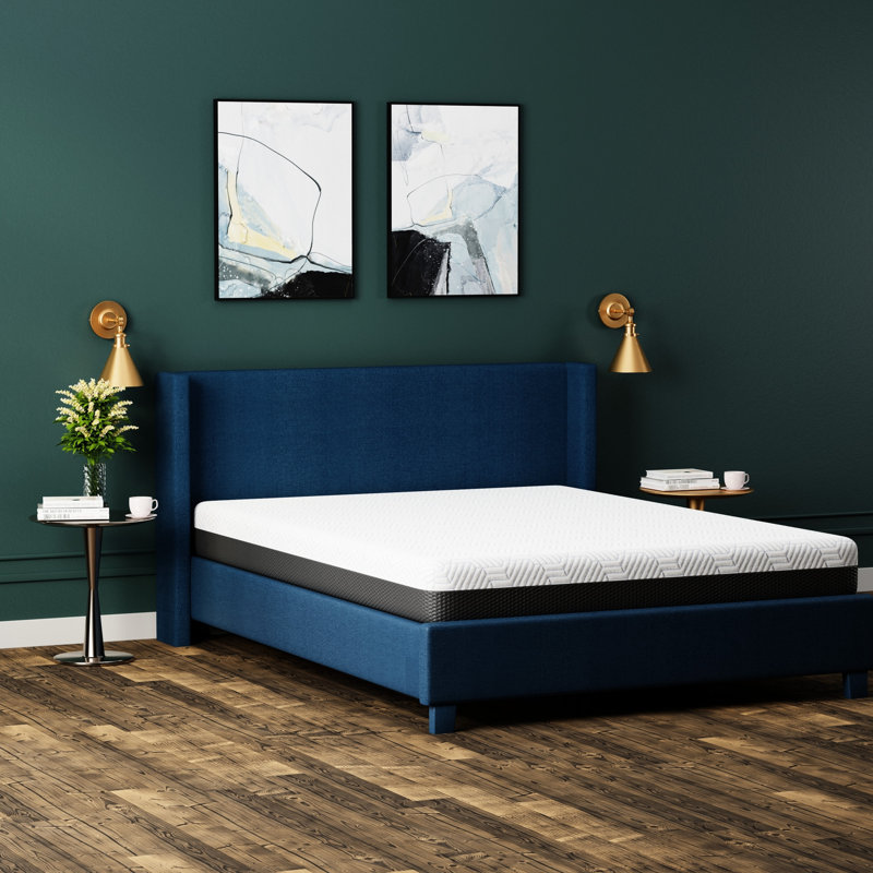Très grand matelas de refroidissement très grand 8 pouces avec housse à changement de phase, mousse à mémoire de forme I-Gel ventilée, base à densité de 3 po testée et inspectée