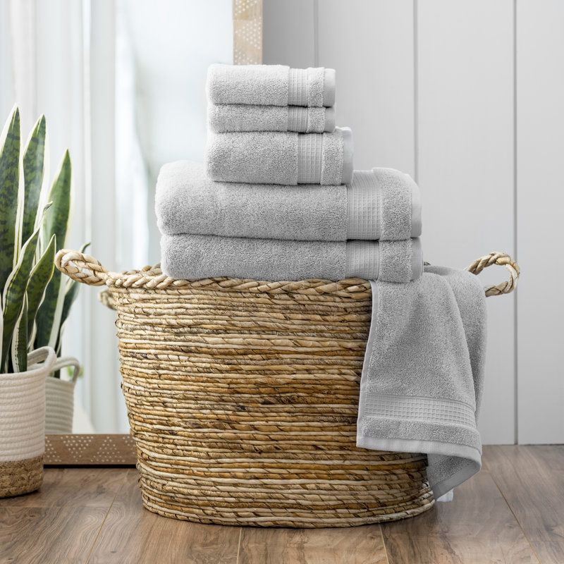 Noah 6 Piece Turkish Cotton Towel Set, Quiet Gray