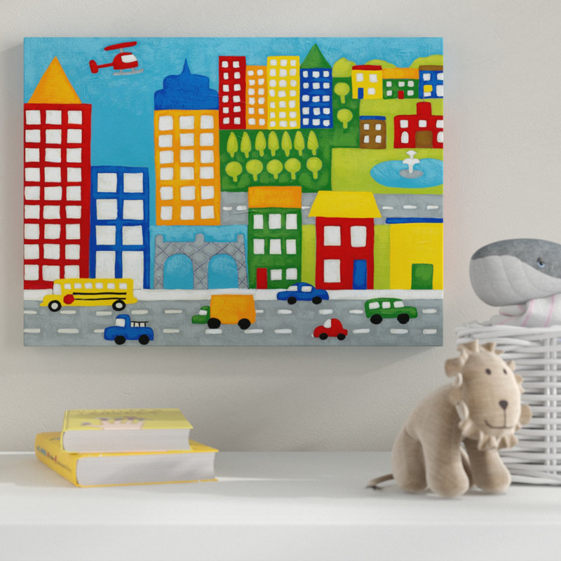 « contes city », art sur toile, H 24 po x l 32 po x P 2 po