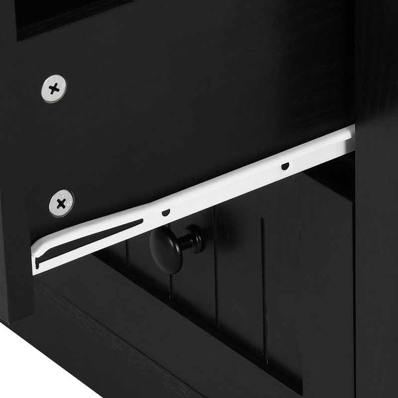 Black Farmhouse Kitchen Pantry Cabinet with Drawers and Shelves