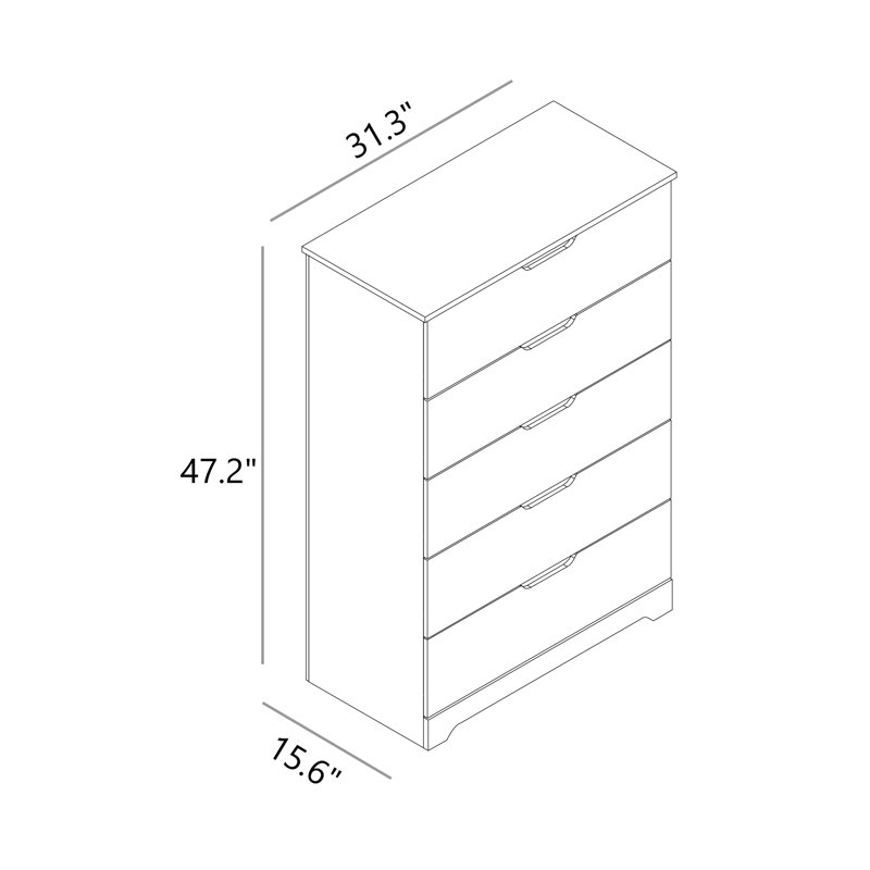 Aroob 5 Drawer 31.5'' W Dresser, Oslo Oak
