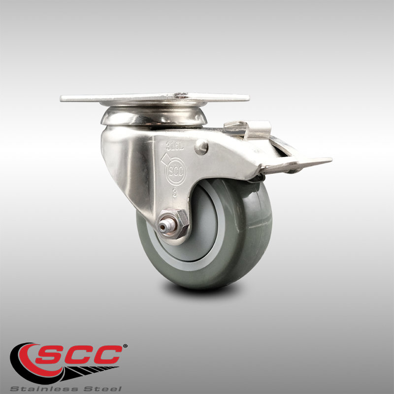 Polyurethane Casters, Gray