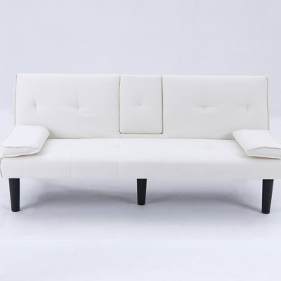 67 - Inch White Bed With Cup Holder And Adaptability To Dormitory Rest Areas 2 Seat Multi Functional Thoughtful For Various Scenarios by Ebern Designs