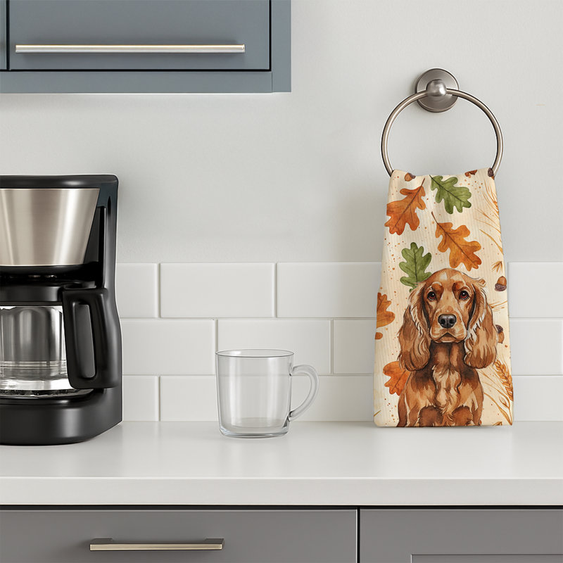 Heirloom Fall Kitchen Towel, Red English Cocker Spaniel