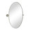 Miroir de salle de bain ovale pivotant en métal nickel brossé l 20 po x H 30 po Aura, miroir de coiffeuse ovale inclinable pour mur, suspension verticale