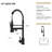 19" Single Handle Kitchen Faucet, Matt Black Finish - Stainless Steel 304, Complements Modern Bathroom Styles Faucet Made With Design For Homes-816969552
