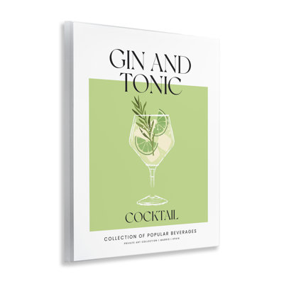 «Minimal Gin and Tonic», art mural sur bois