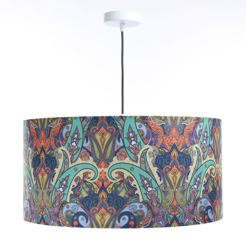 Binali 1 - Light Silver Drum Pendant