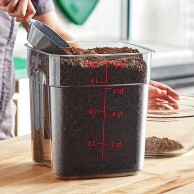 Cambro Camsquares Freshpro 12 Qt. Clear Square Polycarbonate Food Storage Container