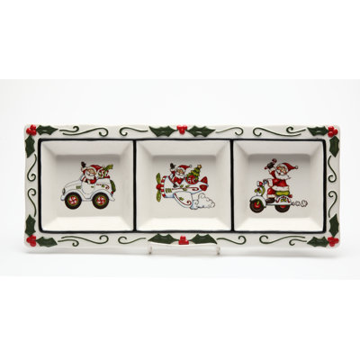 Cosmos Gifts Ceramic Divided Serving Dish