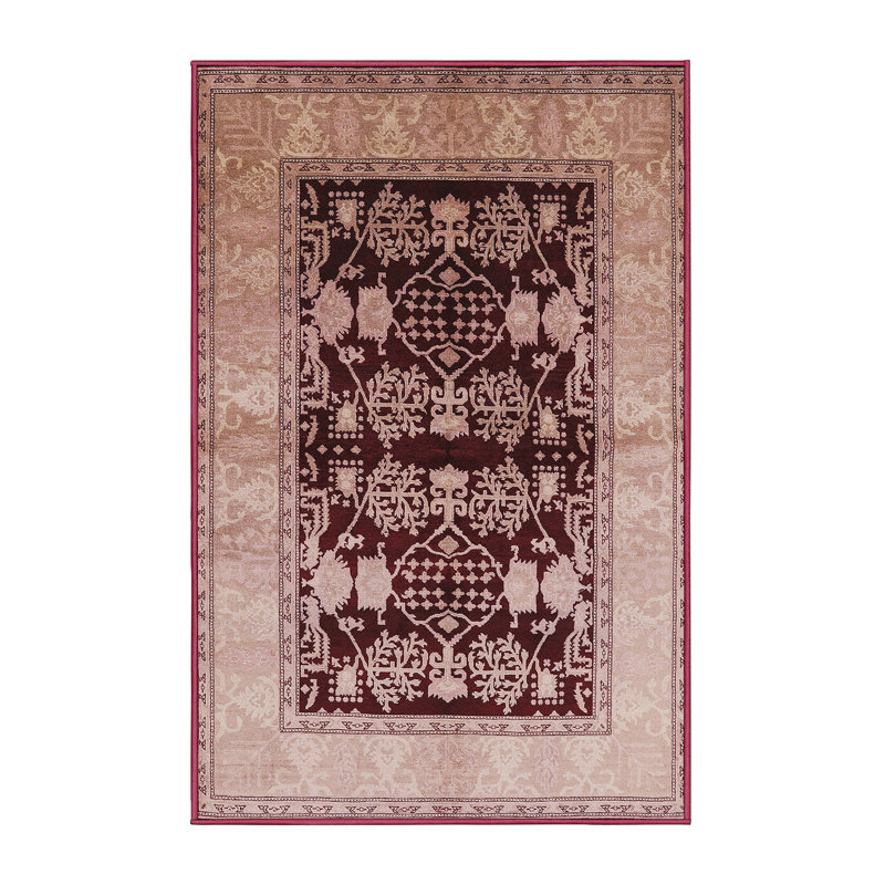 Tapis oriental cramoisi / pêche Oriental, Rectangle 7 pi x 9 pi