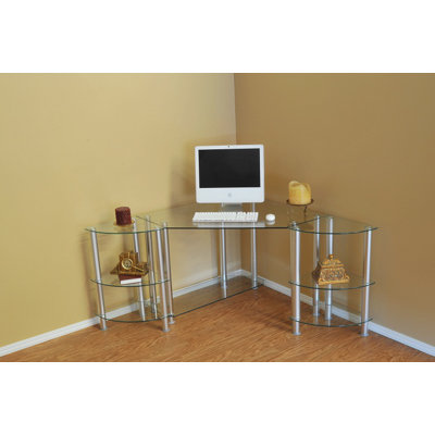 Tempered Glass Aluminium Computer Desk