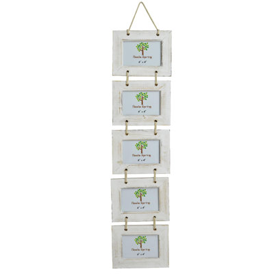 Nicola Spring - Rustic Wooden Hanging 5 Photo Frame - 6 x 4"