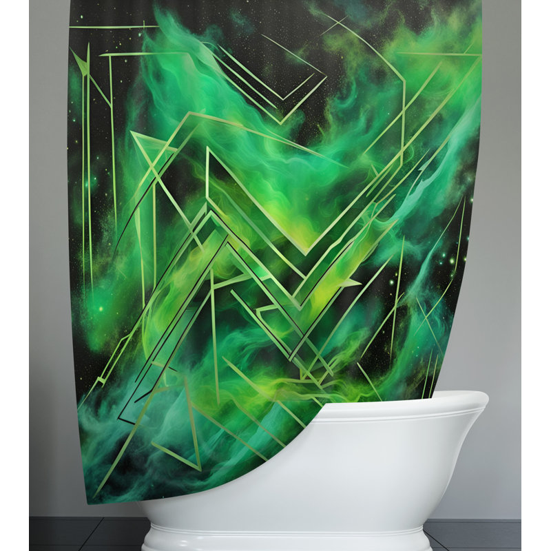 Rideau de douche abstrait, H 72 po x l 70 po