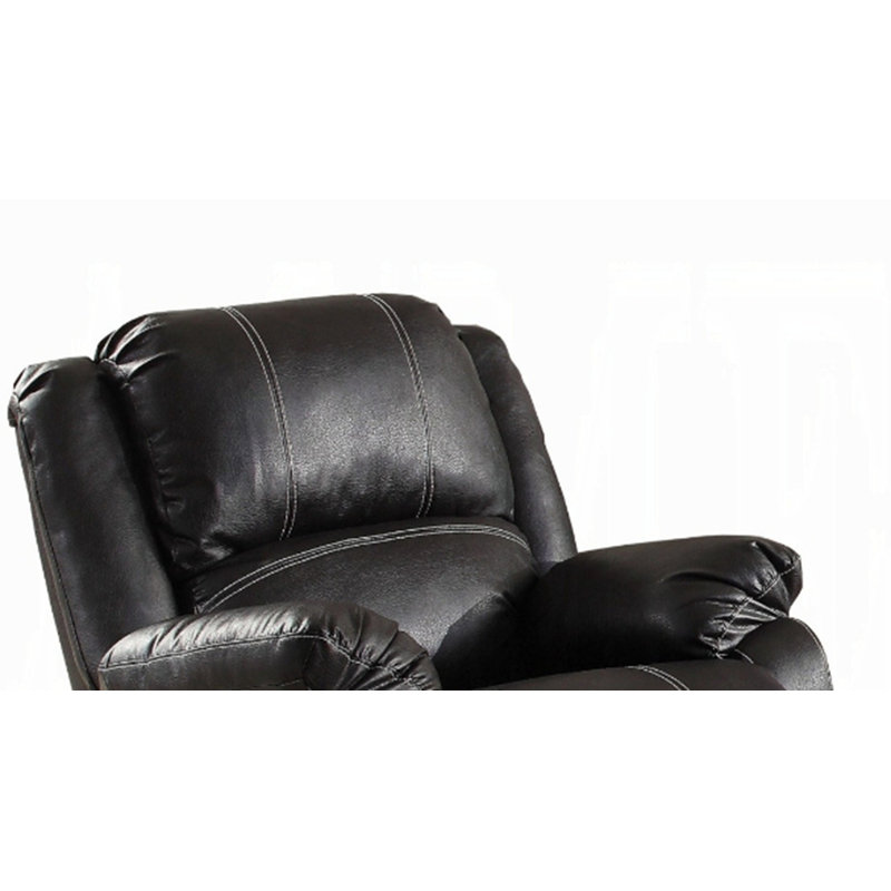 Fauteuil inclinable en cuir synthétique noir Zuriel, Noir