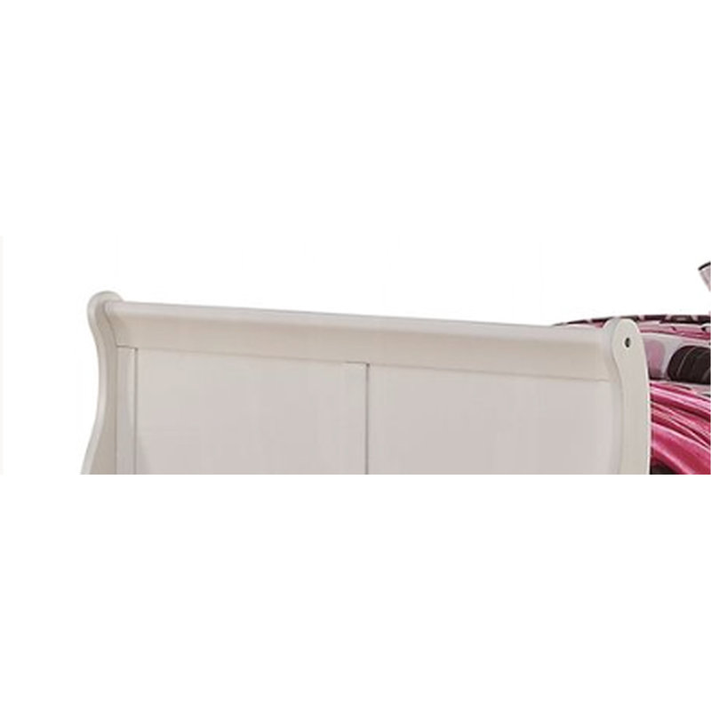 Lit double au fini blanc, fabrication en bois Kd lb / Fb, 3 lattes incluses, sommier tapissier nécessaire, placage de pin massif et de gomme, capacité de 330 lb, profondeur de 85 po, largeur de 56 po, profondeur de charge de 47 po de profondeur,