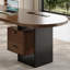 Bureau rectangulaire en bois manufacturé noir et brun-1402737132