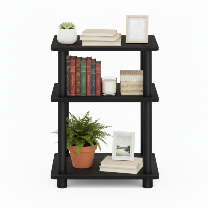 Bibliothèque réversible à 5 niveaux Luder, H 22,99 po x l 14,6 po x P 14,6 po, Noir, 1