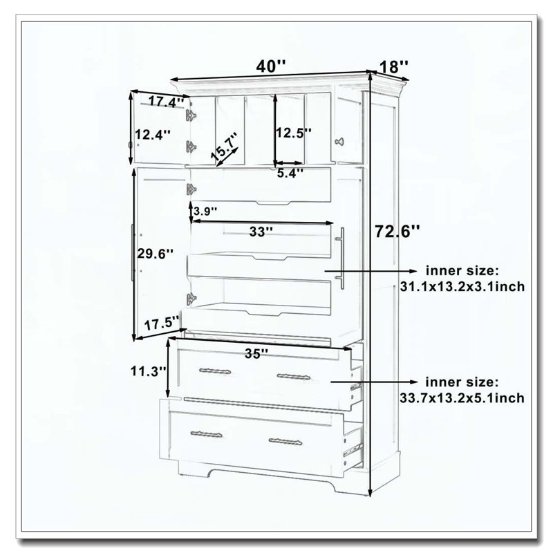 Armoire de rangement Farmry, Gris