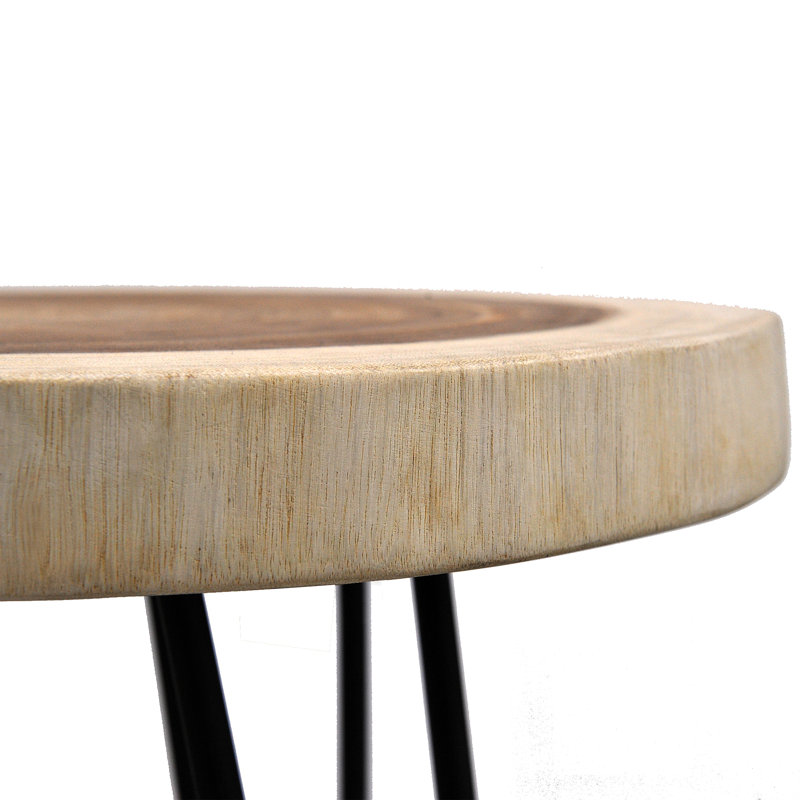 Table de bout en bois massif à 3 pieds Adish