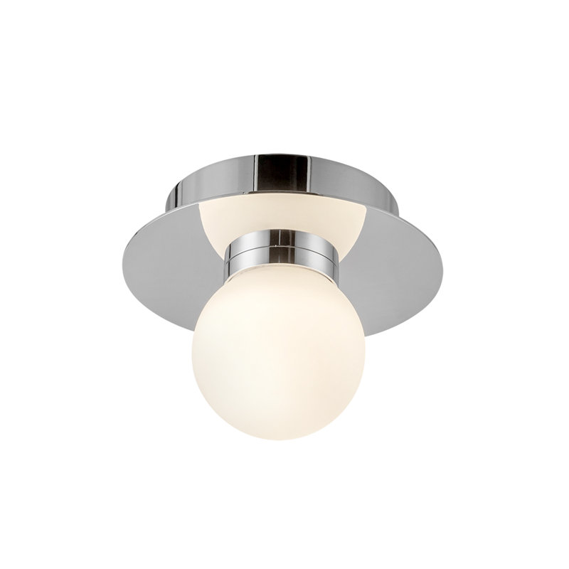 Elixir 10-In Flush Mount, Silver, 4.38" H x 6" W x 6" W, White
