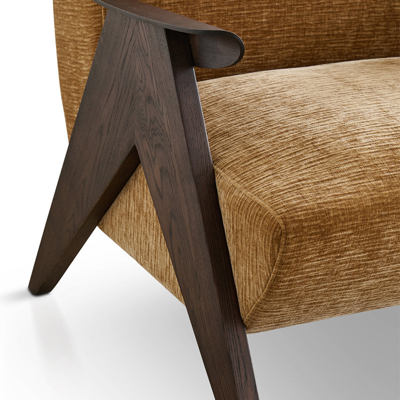 Chaise de loisir simple et moderne en chenille rétro moderne., Brun