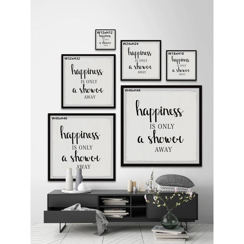 «Shower Happiness», reproduction d'art encadrée, H 18 po x l 18 po x P 1,5 po
